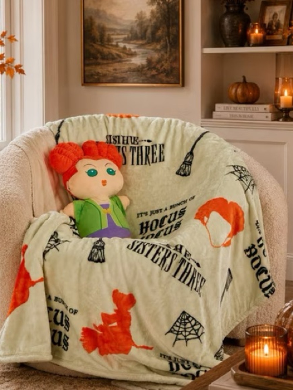 Winnifred Hocus Pocus Licensed 2-Piece Pillow Buddy and Silk Touch Throw Set